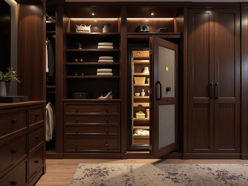 欧式古典室内门，雕花装饰，胡桃木色，卧室背景